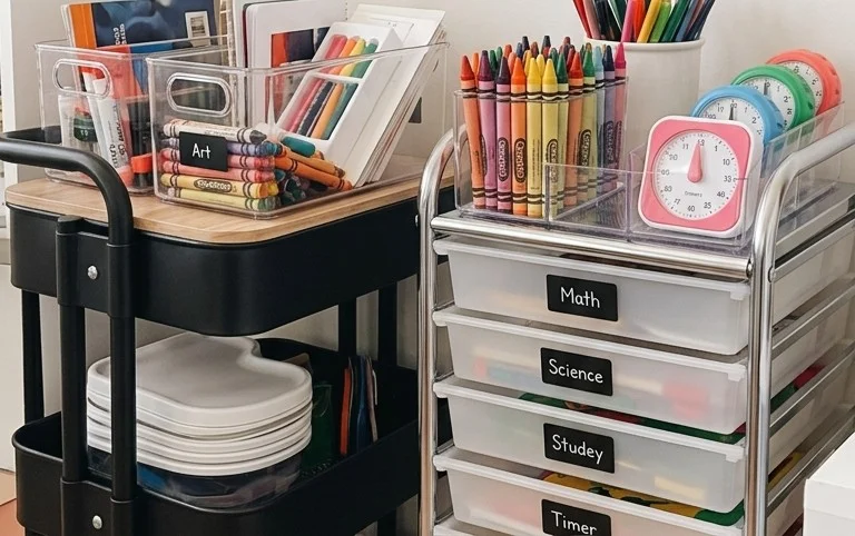 Homeschool Organization for Small Spaces - Farmette Kitchen